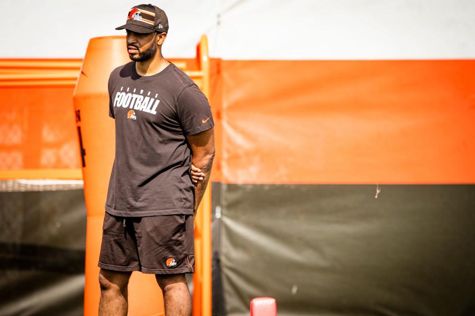 Cleveland Browns assistant GM and VP of player personnel Glenn Cook during the second day of phase three on May 26, 2021.