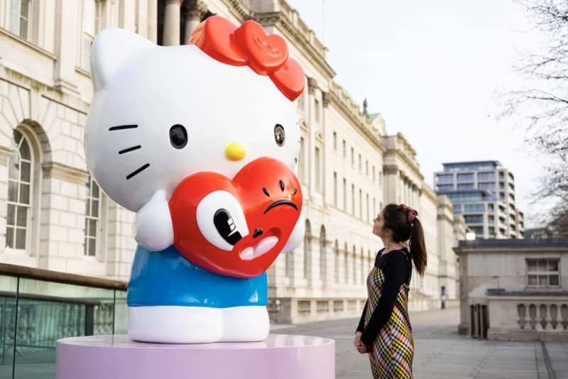 "Hello Love" by Hattie Stewart on display at Somerset House, London, ahead of the opening of CUTE, the first major exhibition to examine the power of cuteness, featuring works by over 50 artists and contributors. David Parry/PA Wire/dpa