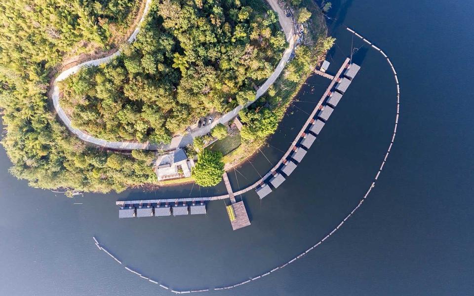 Aerial view of the floating Z9 Resort, in Thailand