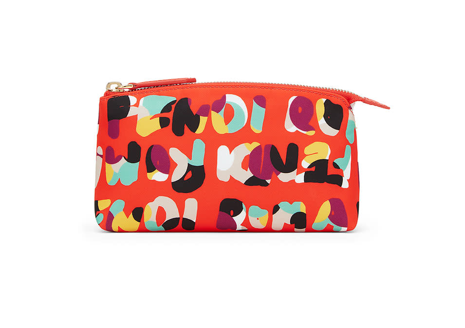 Fendi Beauty Large in Red Nylon with Multicolor Print