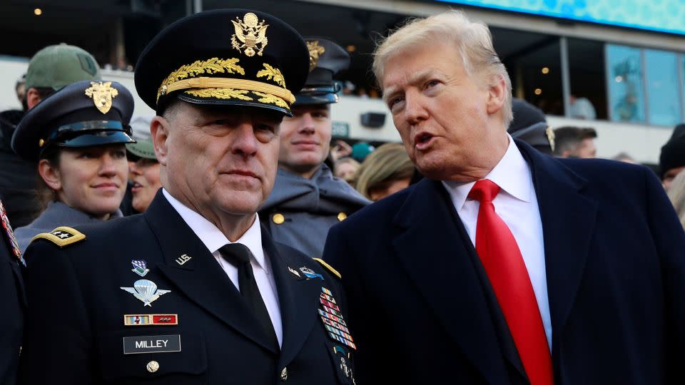 President Donald Trump and Gen. Mark Milley at the Army-Navy football game in December 2018. - Jim Young/Reuters