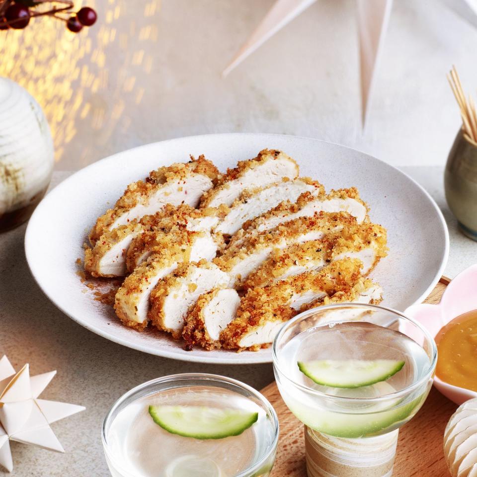 chicken katsu bites with tangy mayo dip