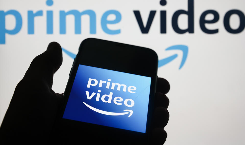 Prime Video icon displayed on a phone screen and Prime Video website displayed on a laptop screen are seen in this illustration photo taken in Krakow, Poland on November 27, 2022. (Photo by Jakub Porzycki/NurPhoto via Getty Images)