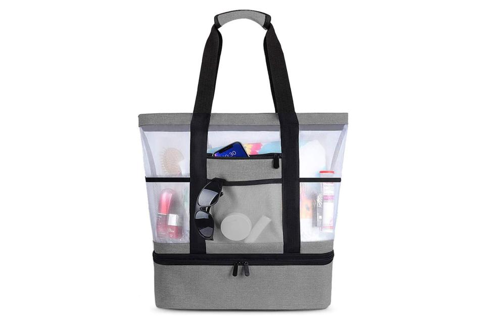 Grey and black beach tote