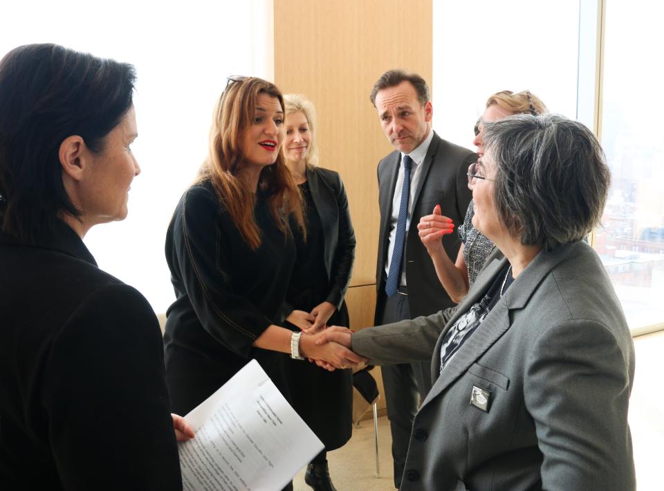 <h1 class="title">Emmanuelle Favre, Marléne Schiappa, Renaud de Lesquen, and Jessica Neuwirth</h1><cite class="credit">Photo: Ben Esner Photography</cite>