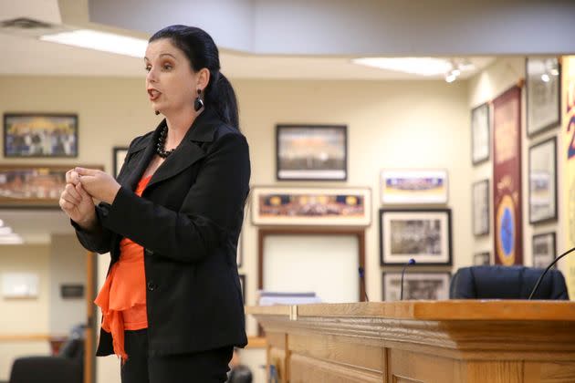 Jena Nelson, the Democratic candidate for state school superintendent, may be seeing her candidacy benefit from having the current superintendent, Joy Hofmeister, running for governor. (Photo: via Associated Press)