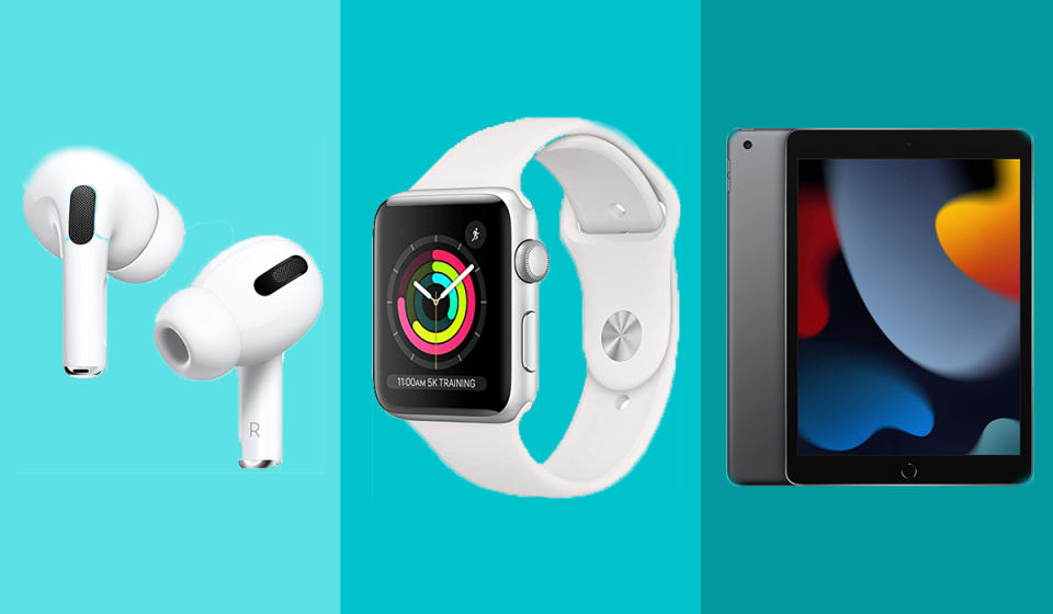 Apple Air Pods Pro, Watch, and iPad