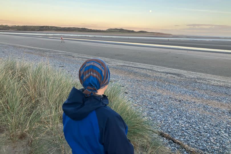 Justine enjoying a slower pace at the beach