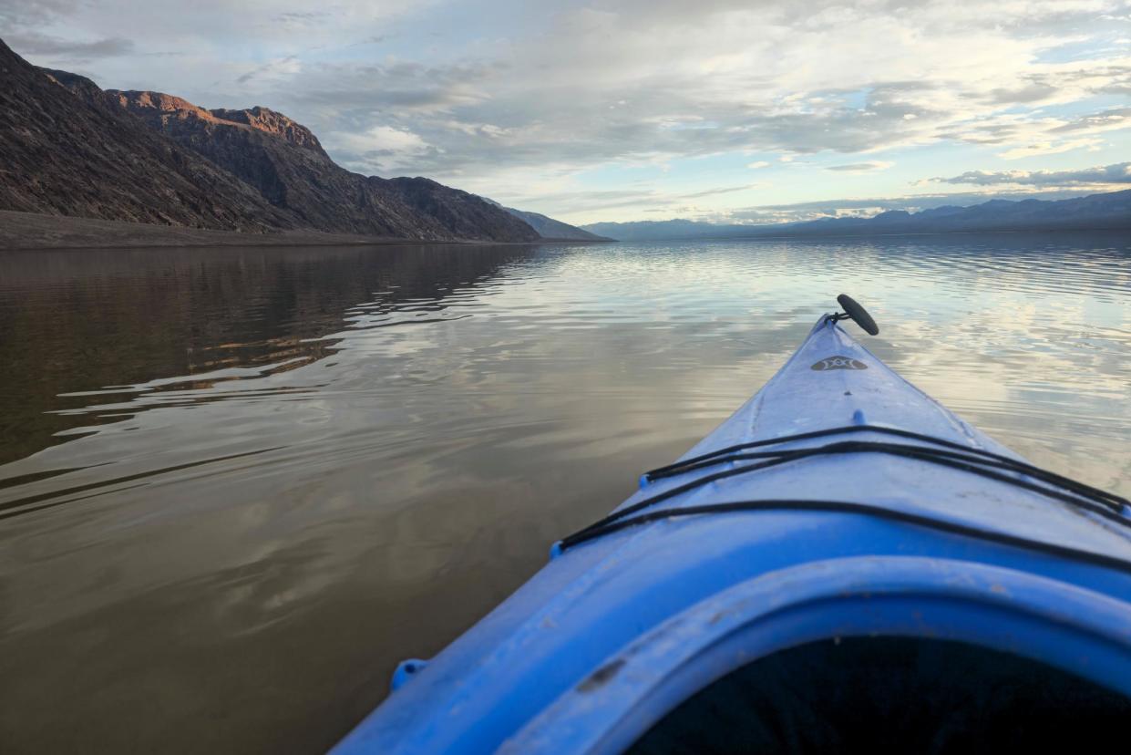 <span>Kayaking at Badwater Basin earlier in February.</span><span>Photograph: Michael Kohler/NPS</span>