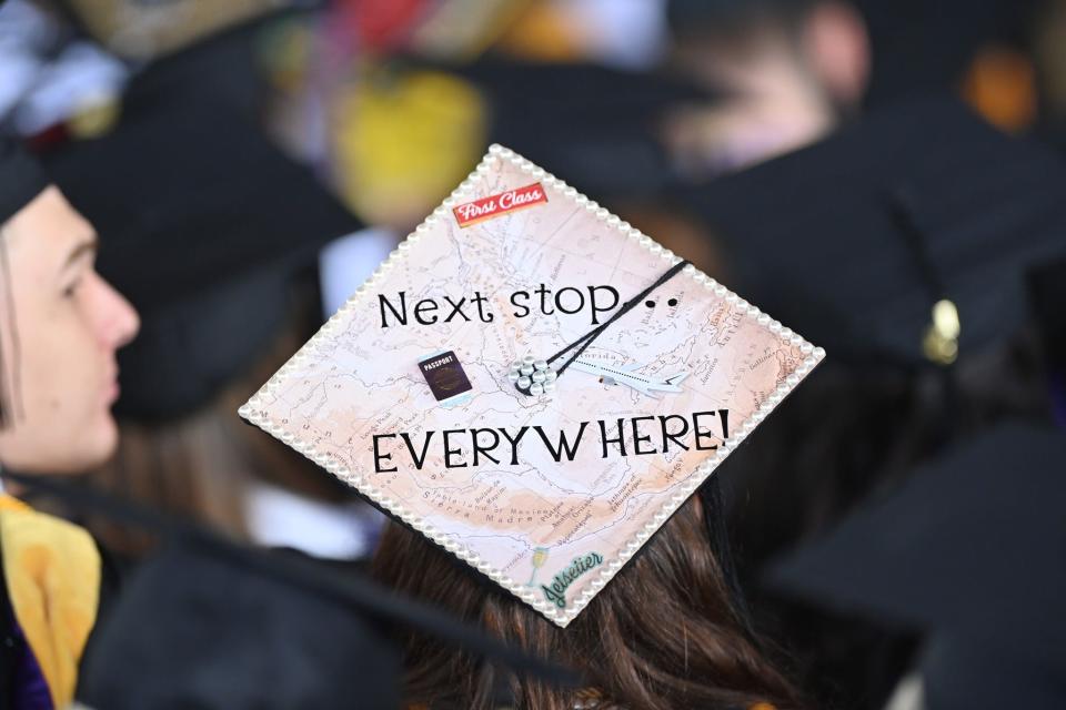 Curry College in Milton graduated hundreds of associate, bachelor's and master's degree students at a commencement ceremony Saturday, May 21, 2023.