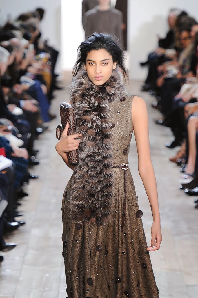 Imaan Hammam on the runway at Michael Kors.