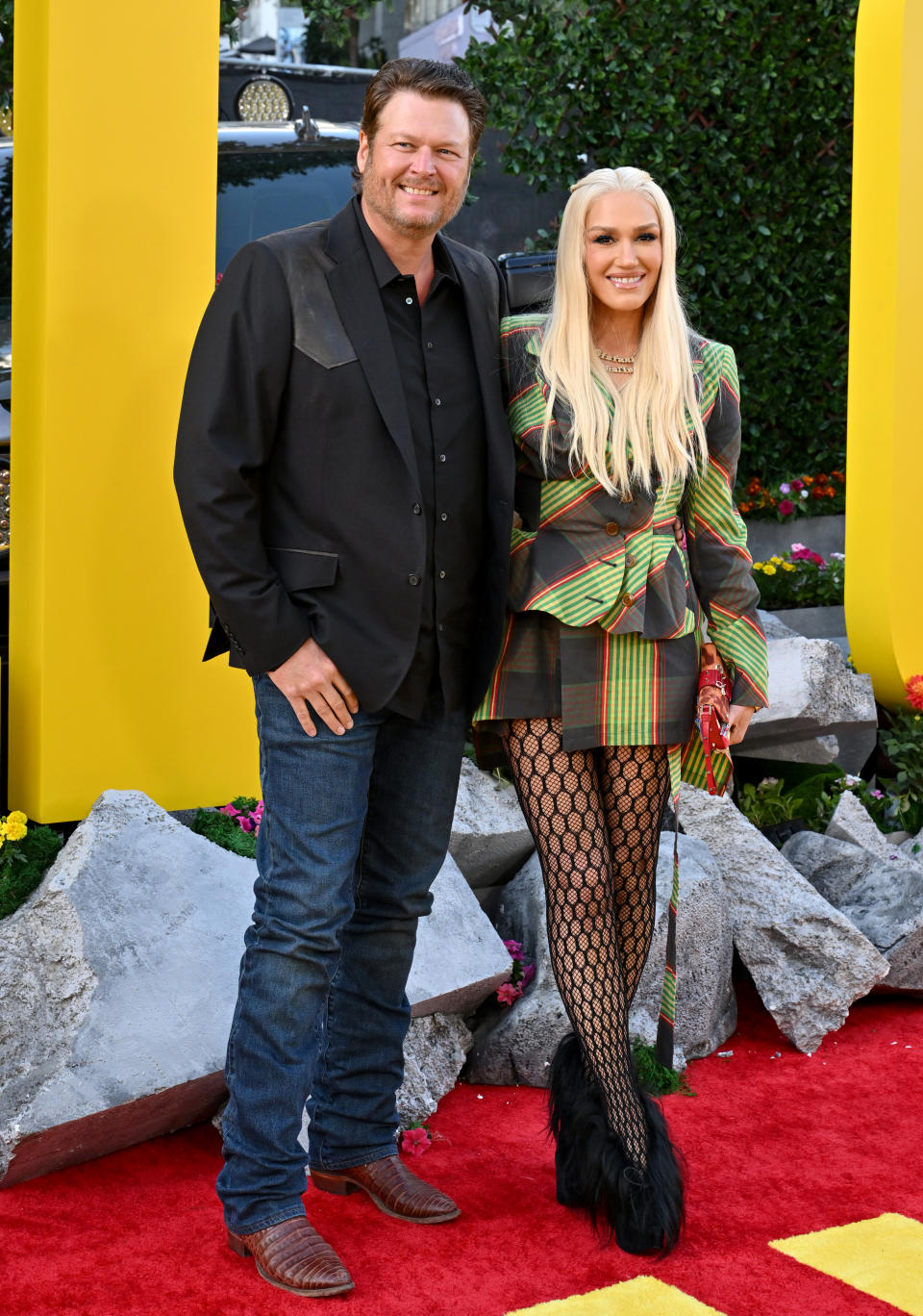 HOLLYWOOD, CALIFORNIA - APRIL 30: Blake Shelton and Gwen Stefani attend the Los Angeles Premiere of Universal Pictures "The Fall Guy" at Dolby Theatre on April 30, 2024 in Hollywood, California. (Photo by Axelle/Bauer-Griffin/FilmMagic)