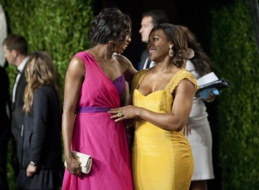 Sisters Venus (L) and Serena Williams arrive at the Vanity Fair Oscar Party in California in February 2012. Former Wimbledon champion Serena has hit back at suggestions that she and Venus could be ready to retire from tennis