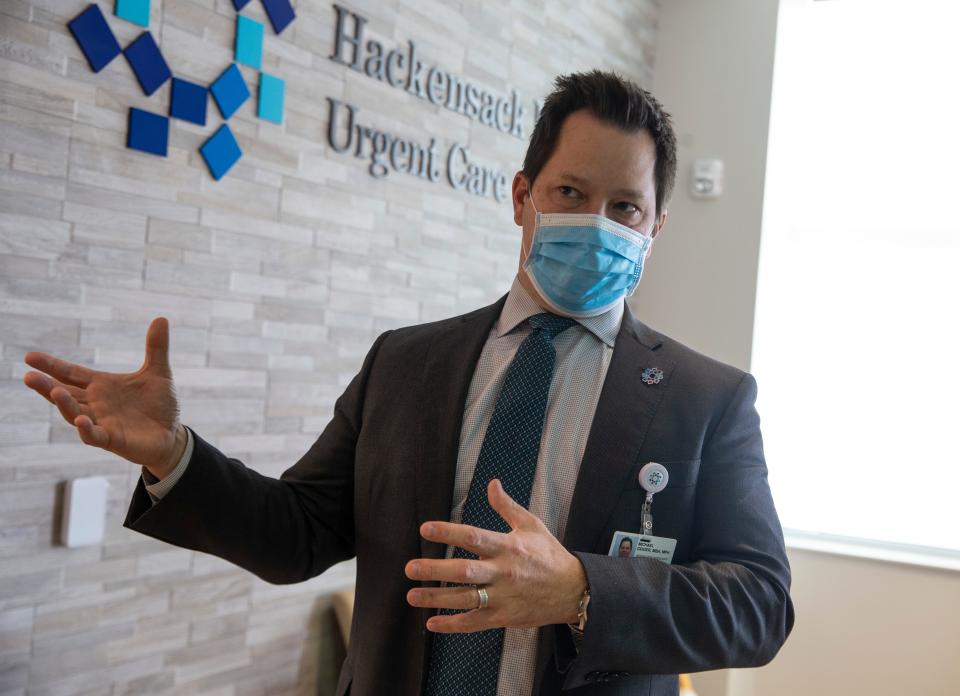 The urgent care center, part of Hacksensack Meridian Health's new wellness center in Eatontown, has finishing touches applied prior to its opening. Michael Geiger, senior vice president of health ventures at Hackensack Meridian Health gives a tour of the new facility. Eatontown, NJFriday, December 17, 2021 