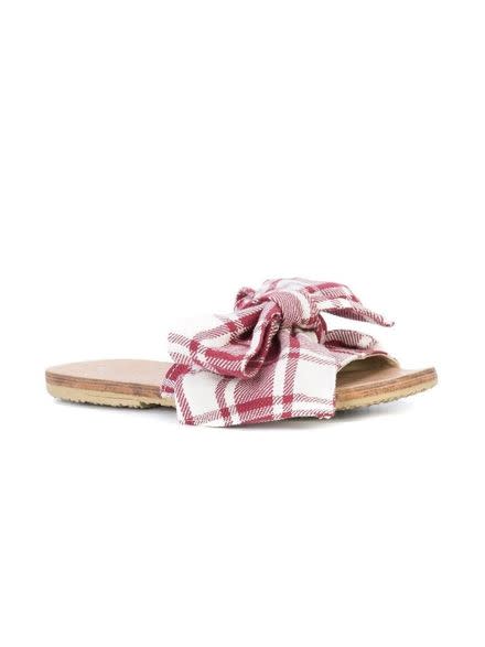 2) Burkina Striped Sandal Red/White