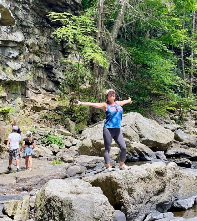 The author hiking this summer with her family. 