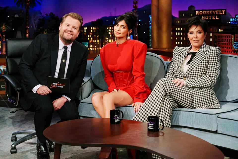 The Late Late Show with James Corden airing Thursday, September 8, 2022, with guests Kylie Jenner, Kris Jenner, and Jeff Scheen