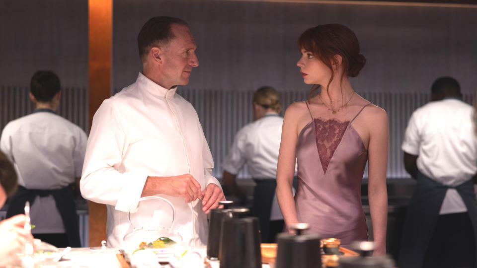 Anya Taylor-Joy said she felt very comfortable with Ralph Fiennes on the set of The Menu. (Searchlight Pictures)