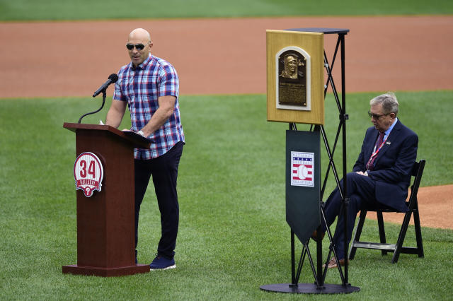 No hat logo for Roy Halladay's Hall plaque