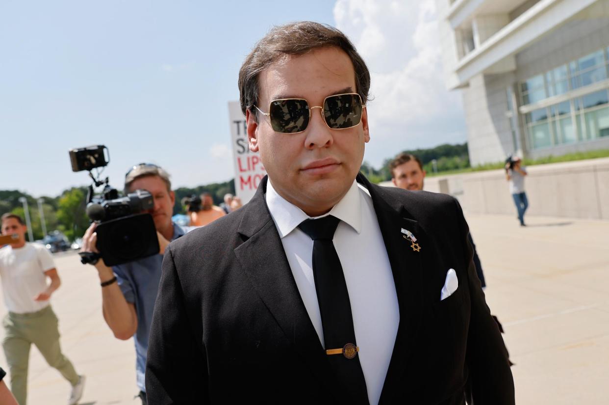 <span>George Santos arrives at federal court in Central Islip, New York, on 19 August 2024.</span><span>Photograph: Peter Foley/EPA</span>