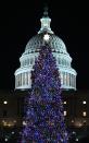 WASHINGTON, DC - DECEMBER 04: The 2012 Capitol Christmas Tree is seen after U.S. Speaker of the House Rep. John Boehner (R-OH) lit it up with Ryan Shuster, a senior at Discovery Canyon Campus in Colorado Spring, Colorado, December 4, 2012 at the West Front Lawn of the U.S. Capitol in Washington, DC. The year's tree is a 65-foot Engelmann spruce from the Blanco Ranger District of the White River National Forest in Colorado. (Photo by Alex Wong/Getty Images)