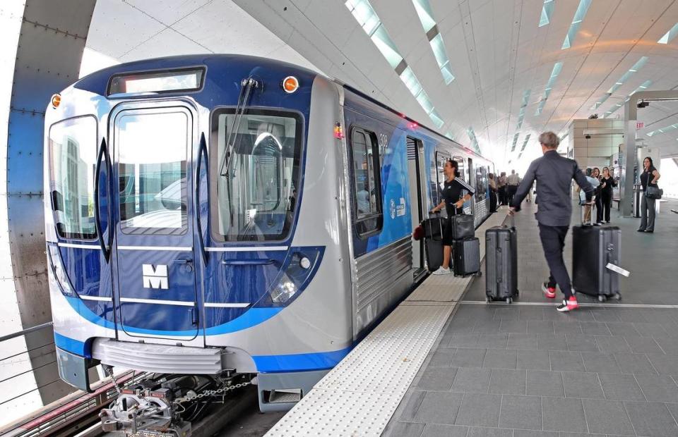 Metrorail is a 25-mile dual track that provides service to Miami International Airport and runs from Kendall through South Miami, Coral Gables and downtown Miami, plus other locations.