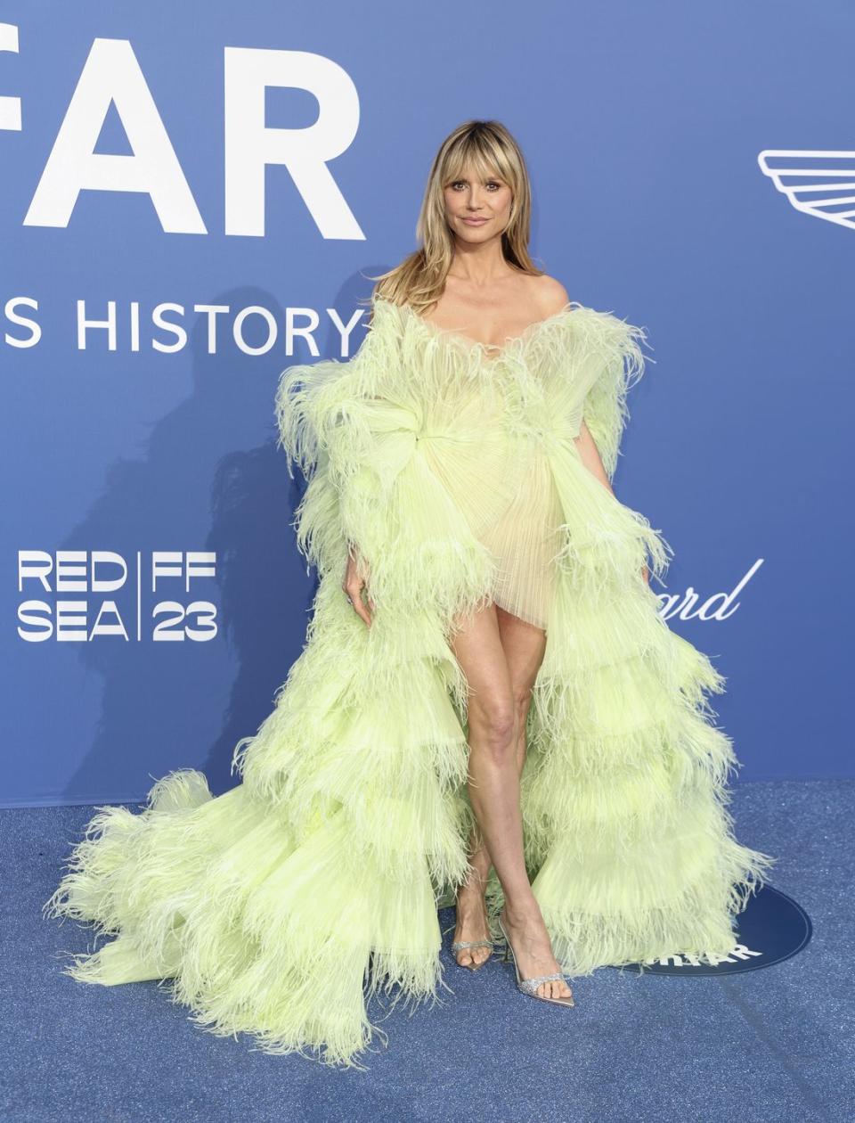 cannes 2023 agt heidi klum see through green dress