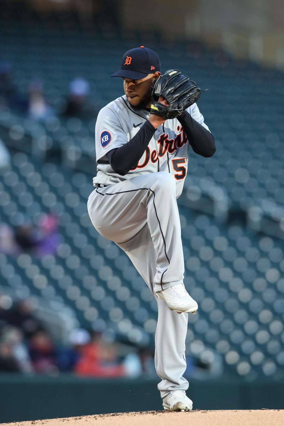 Tigers pitcher Eduardo Rodriguez delivers a pitch against the Twins in the first inning on Tuesday, April 26, 2022, in Minneapolis.