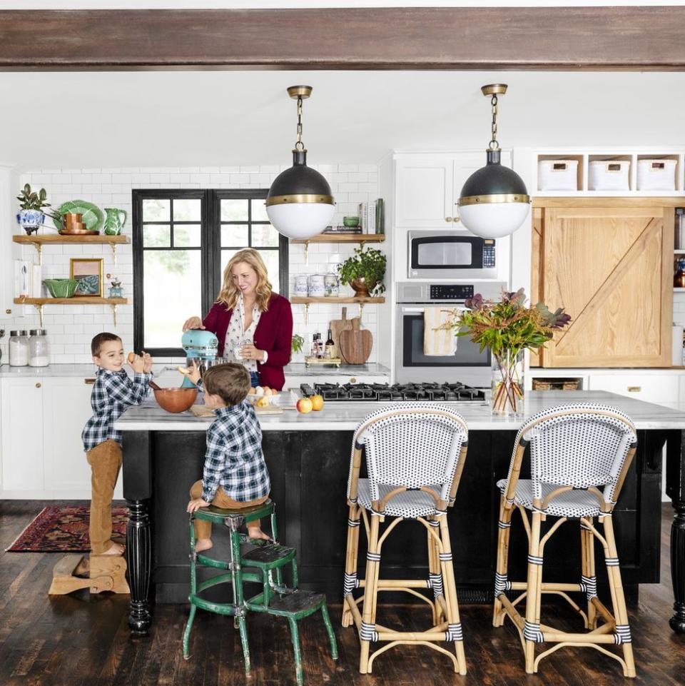 this impressive 10 foot island is no doubt the heart of the kitchen with marble countertops provide a pretty cool palette as well as the ideal place to bake