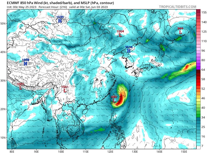 瑪娃颱風可能在巴士海峽繞一圈後再回台灣。（圖／翻攝自台灣颱風論壇｜天氣特急）