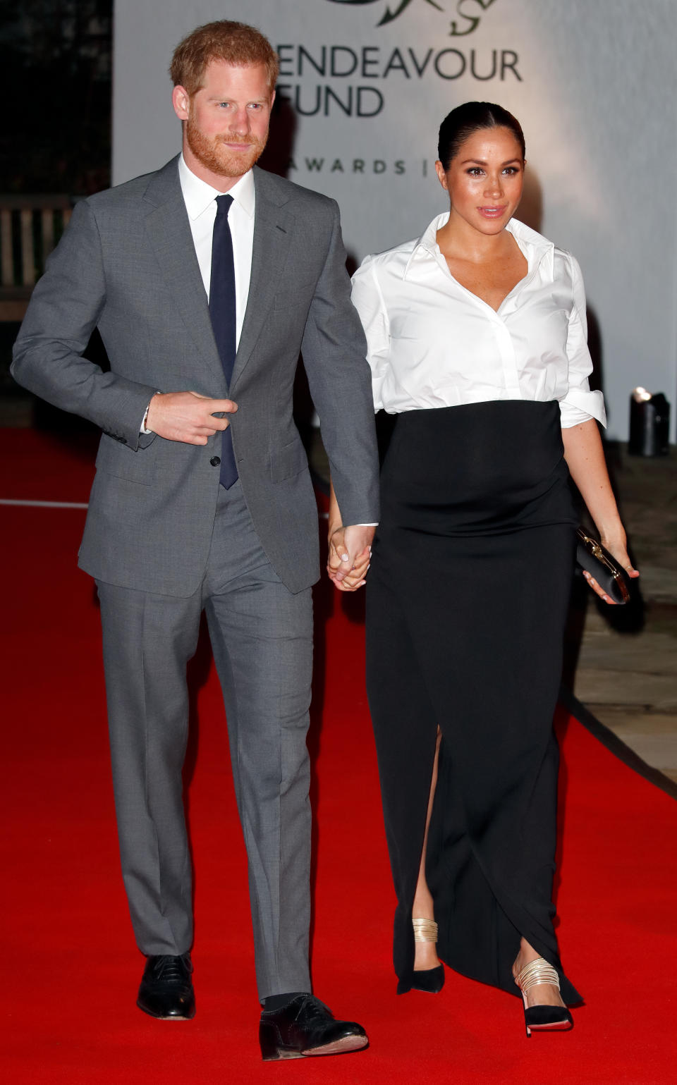 Prince Harry, Duke of Sussex and Meghan, Duchess of Sussex attend the Endeavour Fund awards at Drapers' Hall on February 7, 2019 in London, England. The Endeavour Fund awards celebrate the achievements of wounded, injured and sick servicemen and women who have taken part in remarkable sporting and adventure challenges over the last year.