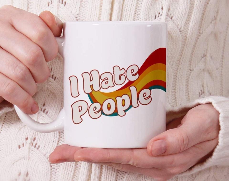 1) I Hate People Retro Coffee Mug