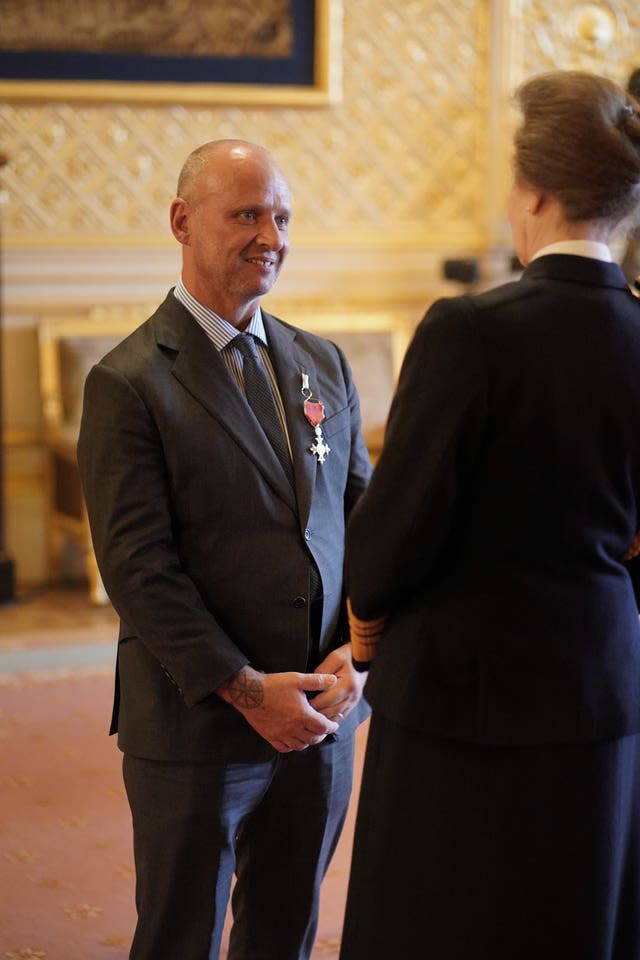 Simon Rogan speaking to the Princess Royal at Windsor Castle 