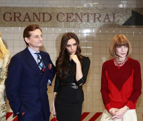 If you thought these three just happened to run into each other on the platform, you were very wrong. Only an event — one dedicated to the United Kingdom — would draw these three high-powered fashionistas to the New York City subway station.