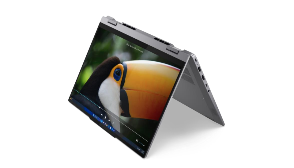 An image of a hybrid laptop showing the screen. 