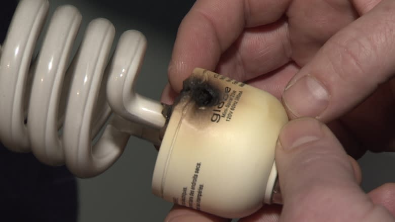 Faulty fluorescent bulb sparks concern after burn marks found