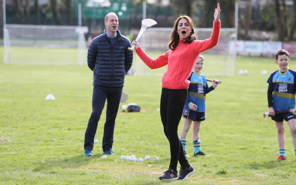 William and Kate hurling - Brian Lawless/PA Wire