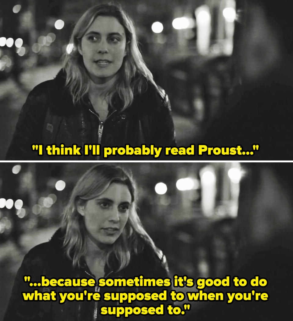 (This is Greta talking about Proust in Frances Ha and the photo just felt appropriate here.)