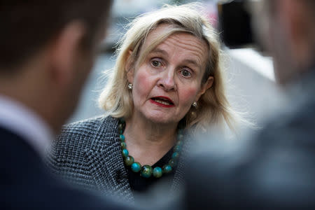 Catherine Blaiklock, founder of the Brexit Party talks during an interview in central London, Britain, February 21, 2019. Picture taken February 21, 2019. REUTERS/Simon Dawson