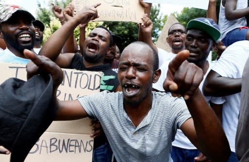 Protests were also staged in neighbouring South Africa