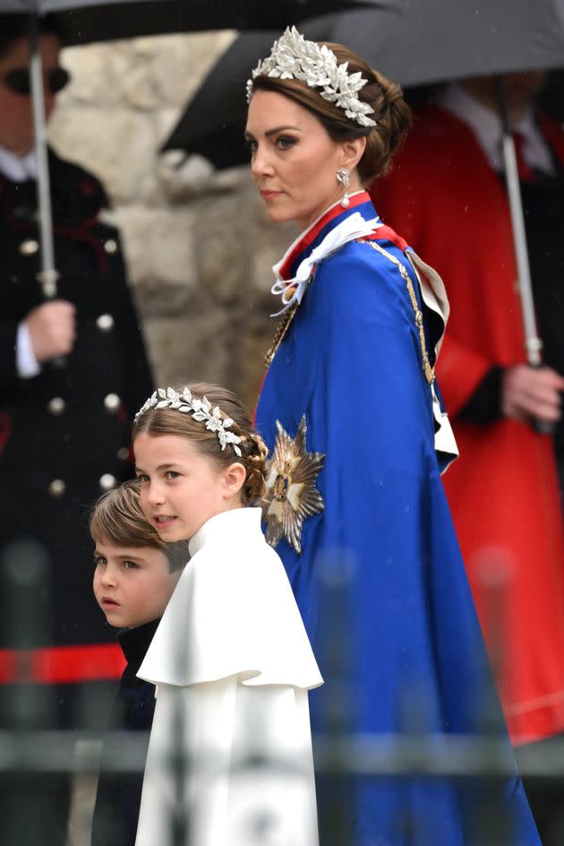 The Wales family at the coronations of Charles and Camilla.