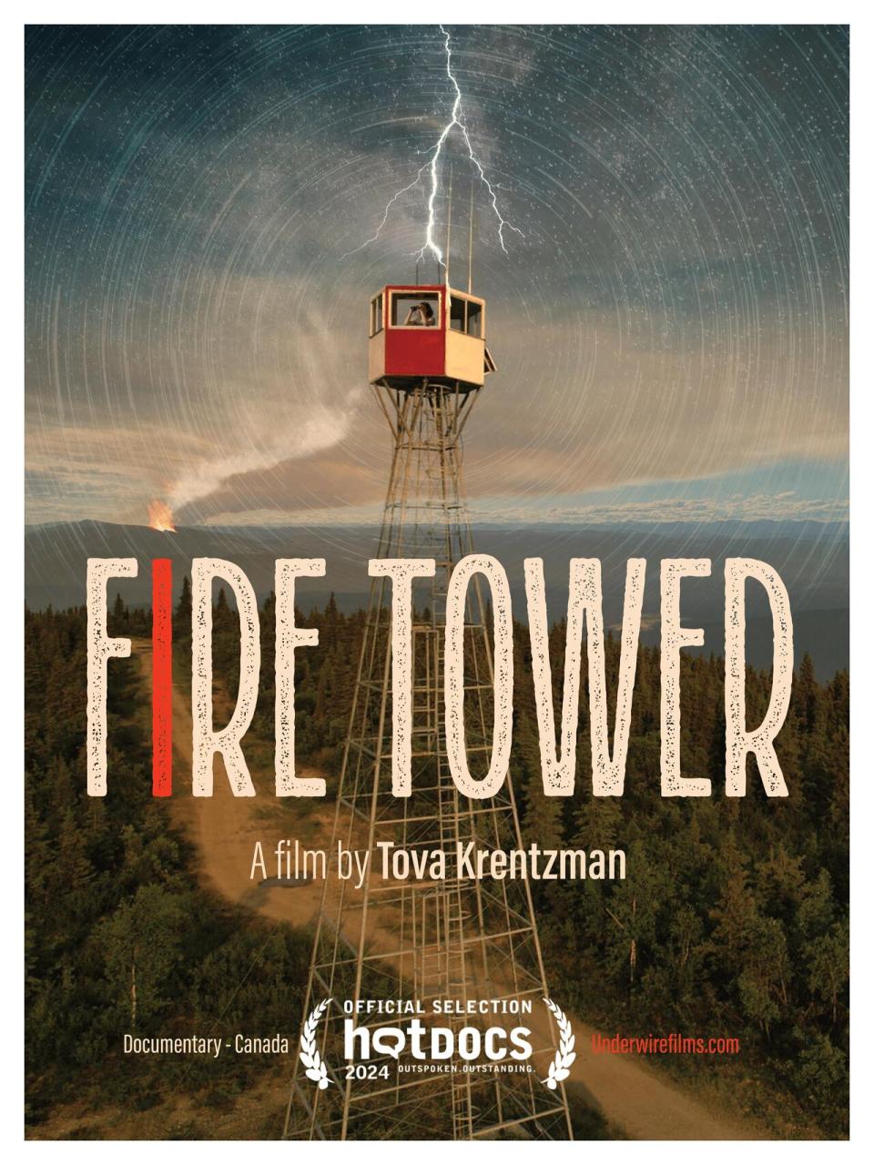 The poster for Fire Tower, a documentary by Tova Krentzman premiering on HotDocs 2024. 