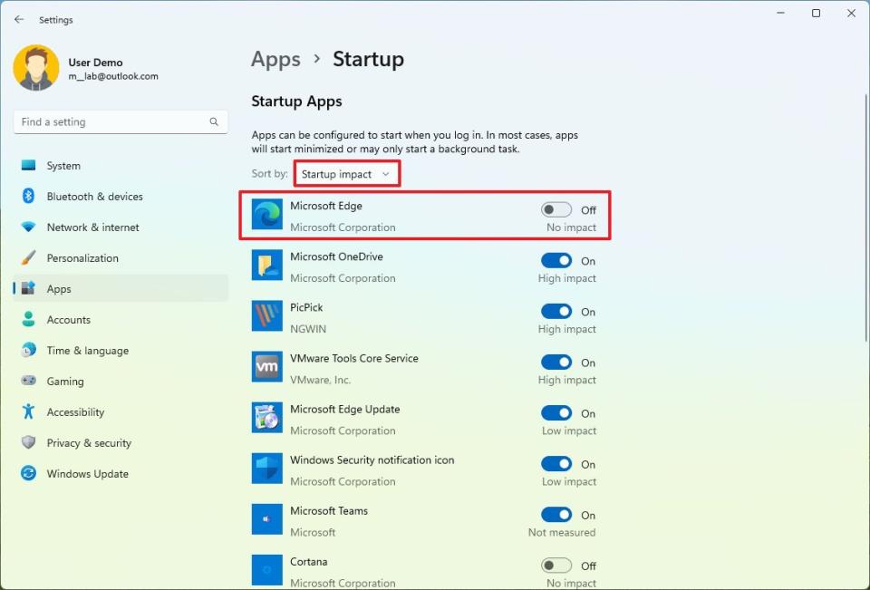 Windows 11 control Startup apps