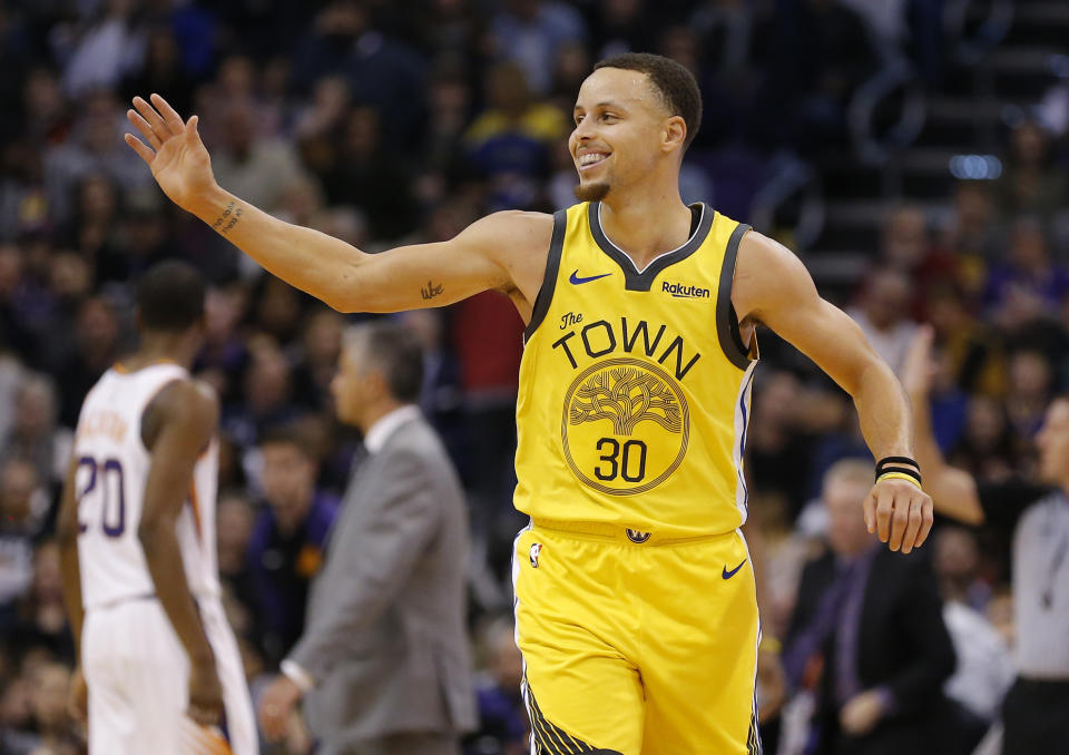 Golden State Warriors guard Steph Curry wasn’t a five-star recruit, but it didn’t matter in the end. (AP Photo/Rick Scuteri)