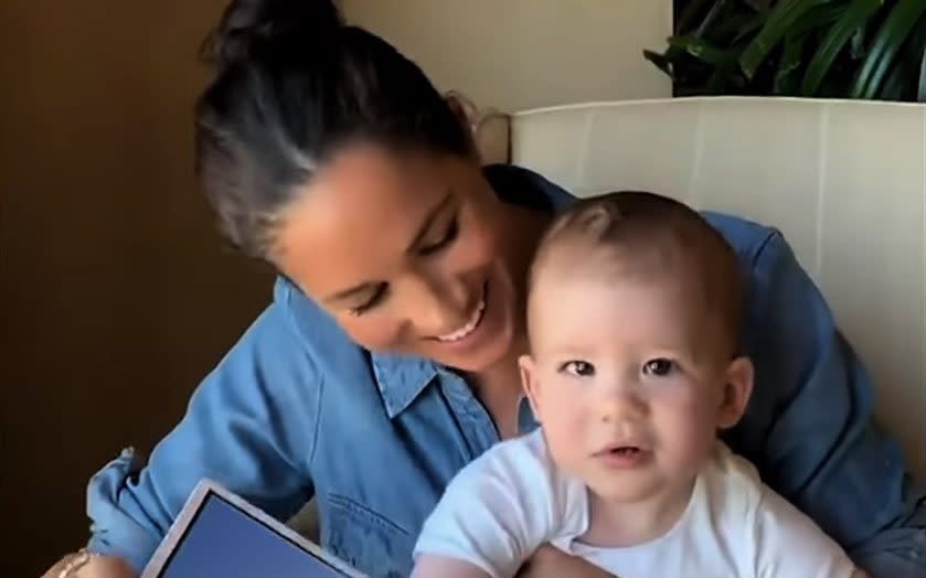 The Duchess of Sussex with her son Archie in the trailer for The Me You Can't See - Apple TV