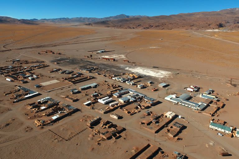 Vista desde el drone del pueblo de Olacapato