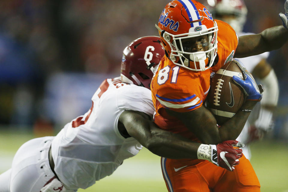 WR Antonio Callaway is one of seven Gators entering the program. (AP Photo/Butch Dill, File)