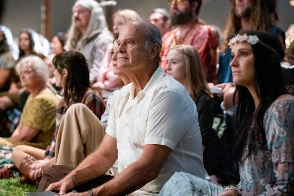 Based on a true story, the 1960s-set faith-based drama "Jesus Revolution" features Kelsey Grammer as a pastor whose languishing church gets a revival when he opens the doors to hippies and the younger generation.