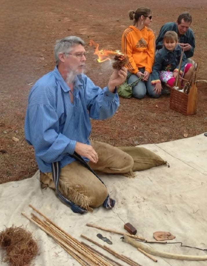 Ben Kirkland will teach flint-knapping and fire-making at  Pebble Hill on Oct. 29, 2022.