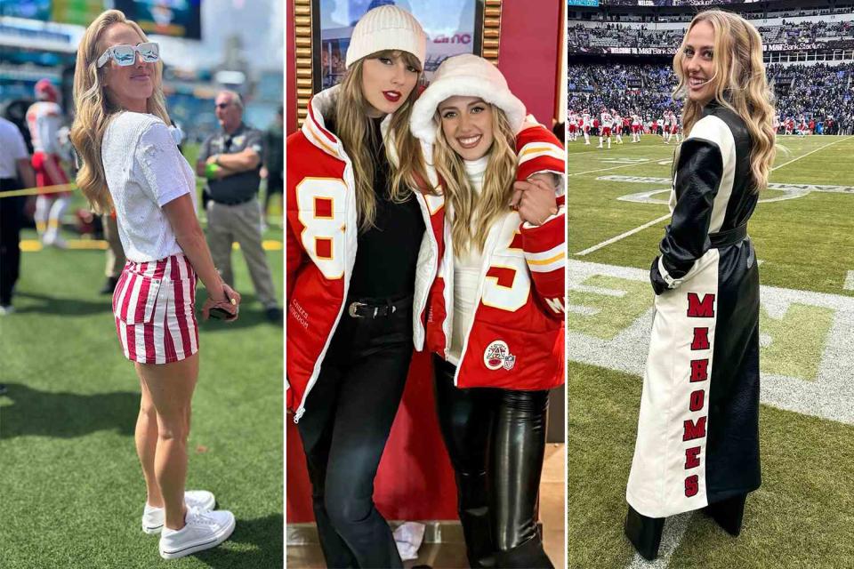 <p>Brittany Mahomes/instagram</p> Brittany Mahomes wearing her Chiefs gear at games